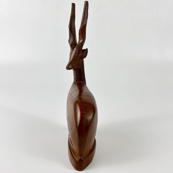 Hand Carved Wood Antelope Gazelle MCM Vtg Grace Charisma Charm Spirit Animal - Picture 7 of 10